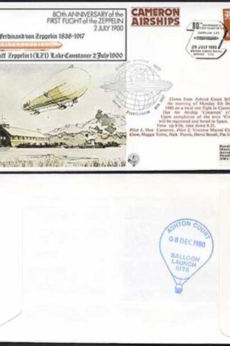 FF18a 80th Ann 1st Flight of the Zeppelin Standard Cover (A)