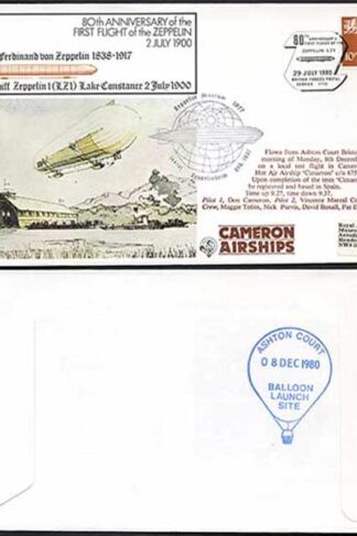 FF18a 80th Ann 1st Flight of the Zeppelin Standard Cover