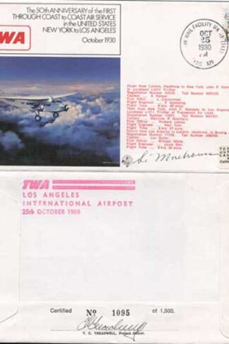 FF26c 1st Coast to Coast Air Service in the US. Signed by S. Morehouse (A)