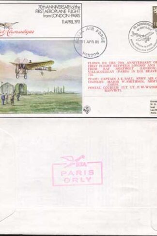 FF29a 1st Aeroplane Flight from London - Paris Standard Cover