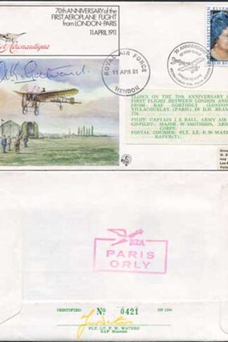 FF29c 1st Aeroplane flight from London - Paris Signed by A.K. Gatward (A)
