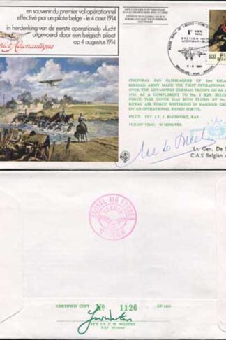 FF32c 1st Effective Operational Sortie by a Belgian Pilot Signed by M. de Smet