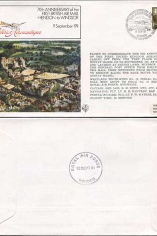 FF33a 1st British Air Mail - Hendon to Windsor Standard Cover