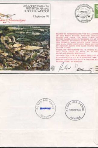 FF33b 1st British Air Mail - Hendon to Windsor Captain and Navigator Signed
