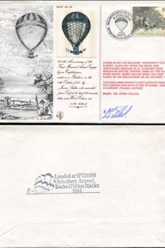 AC13a 200th Ann 1st Manned Aerial Voyage by an Englishman Pilot Signed