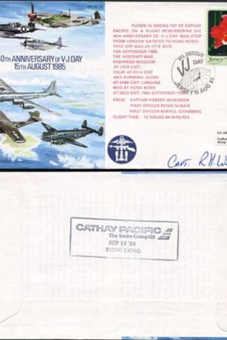 AC20b 40th Ann of V.J Day Signed by Captain Robert Wilkinson