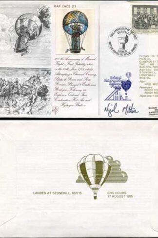 AC21d 200th Ann Manned Flights 1st Fatality Signed by Nigel Milton