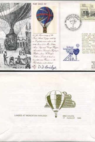 AC22b 200th Ann 1st Aerial Voyage made by an Englishman Pilot Signed