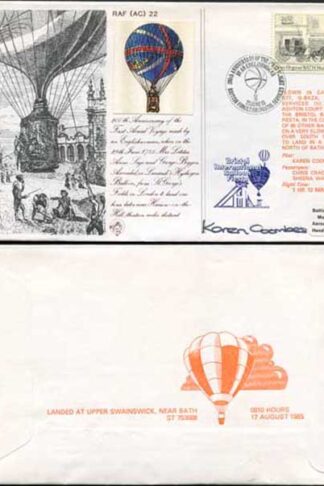 AC22e 200th Ann 1st Aerial Voyage Made by an Englishman Signed by Karen Coombes