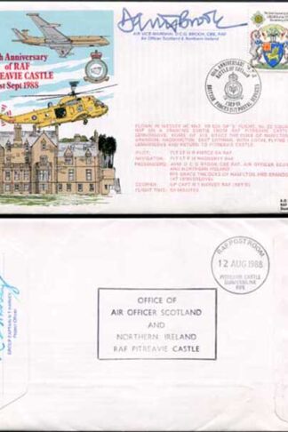AC31c 50th Ann of RAF Pitreavie Castle Signed by AVM D.C.G. Brook (A)