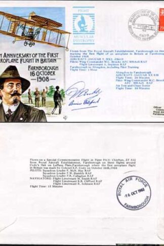 AC32b 80th Ann 1st Aeroplane Flight in Britain Signed by Hambly and Clifford