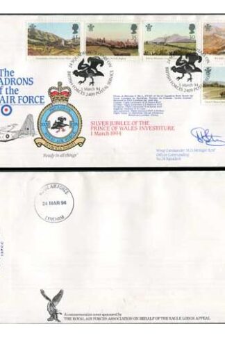 RAFFDC18 Silver Jubilee Price of Wales Investiture Signed by M.D. Stringer