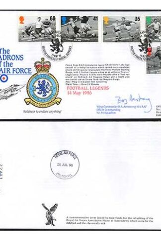 RAFFDC38 The Squadrons of the RAF Football Legends Signed by B.R. Armstrong