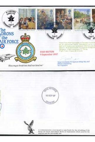 RAFFDC50 The Squadrons of the RAF Enid Blyton Signed P.D. Spencer