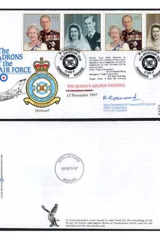 RAFFDC51 Squadrons of the RAF The Queens Golden Wedding Signed by R.F. Garwood