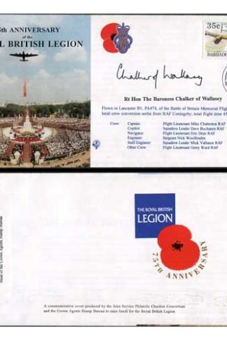 JS(CC)14f 75th Anniv of the Royal British Legion Signed by Baroness Chalker