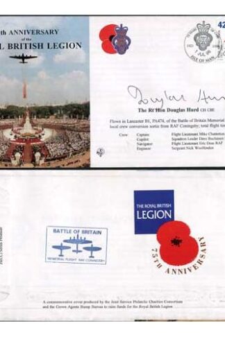 JS(CC)14j 75th Anniv of the Royal British Legion Signed by Douglas Hurd