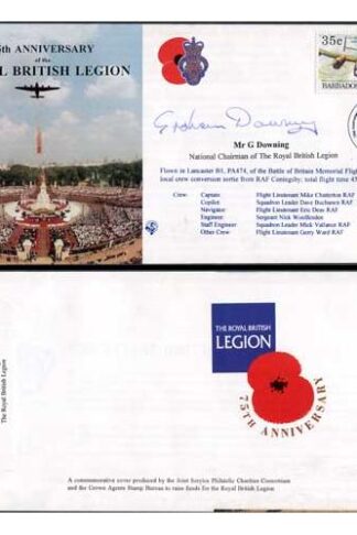JS(CC)14d 75th Ann of Royal British Legion Signed by G Downing