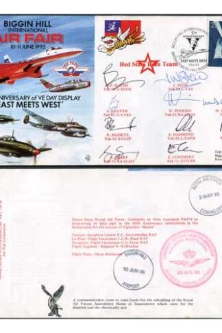 JS(CC)1e 50th Ann of VE Day Display East Meets West Red Stars Race Team Signed