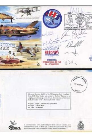 JS(CC)63 The Caterpillar Club Signed by Falcons 1999 Parachute Display Team