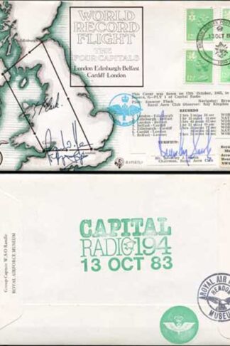 RD1a World Record Flight The Four Capitals Signed by Crew and B.J. Snook