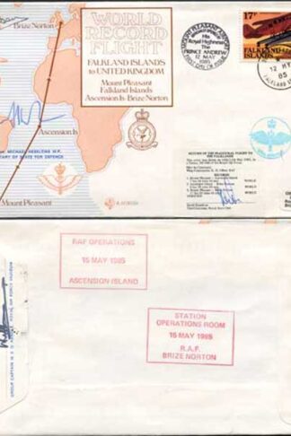 RD6b Falkland Islands to UK Signed by Pilot Vice-Chairman Rt. Hon. Michael (A)