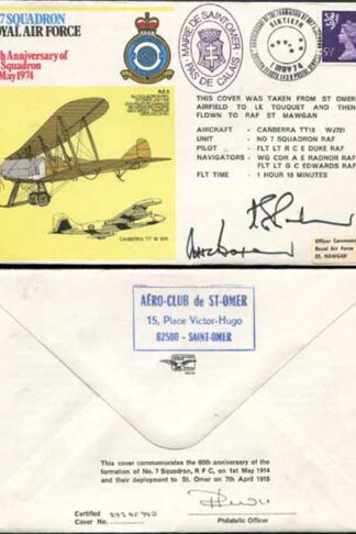 RAF24c No.7 Sqn 60th Ann of the Squadron Signed by A.E. Radnor (A)