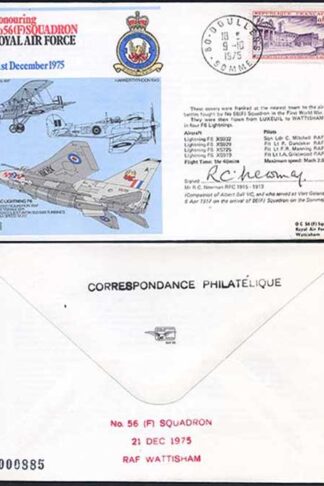 RAF38c Honouring No.56(F) Squadron RAF Signed by R.C. Newman (A)