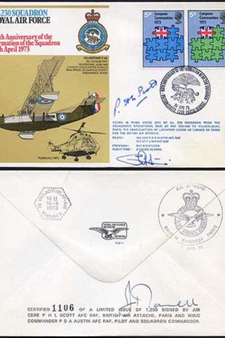 RAF11c No.230 Squadron RAF Signed by P.L.H. Scott and P.D.A. Austin (A)
