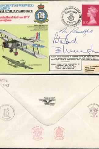 RAFSP2e No.605 (County of Warwick) Signed by the 2 Pilots and E.W. Wright (A)