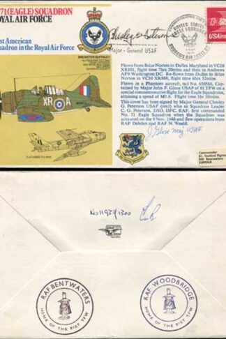 RAFSP3d No71 (Eagle) Squadron RAF Signed Chelsey G. Peterson John F. Glose (A)
