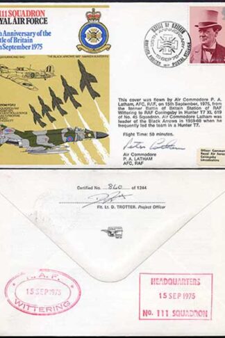 RAF37c No.111 Squadron RAF Signed by Air Cdre P.A. Latham (A)