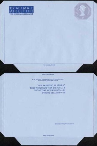 ASP77 5p pale violet Stamped to order Airmail Letter sheet format D Mint