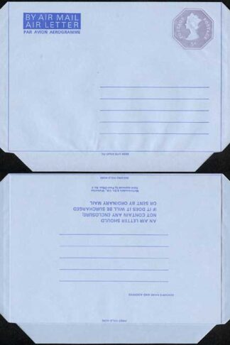 ASP77 5p pale violet Stamped to order Airmail Letter sheet format D Mint