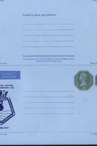 ASP108 3.5p and 3.5p Stamped to order Airmail Letter sheet format E Mint
