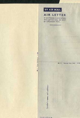 AP1 6d Purple Airmail Lettersheet Angled ends creamy paper dotted lines Mint