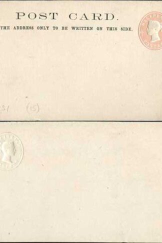 QV 1/2d Pink Post card