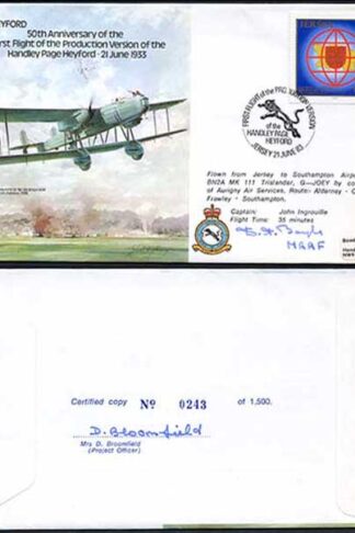 B18c 50th Ann Handly Page Heyford Signed by M.R.A.F. Dermot Boyle (U)