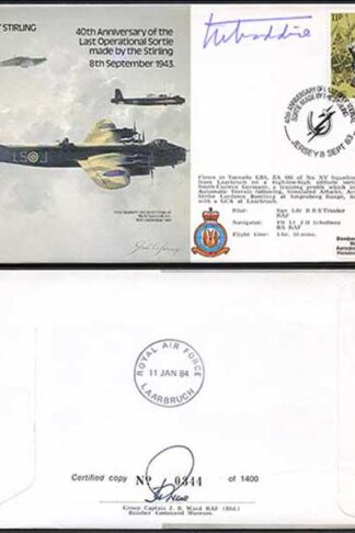 B28c 40th Ann of the Last Operational Sortie Made by The Stirling Signed by Ham