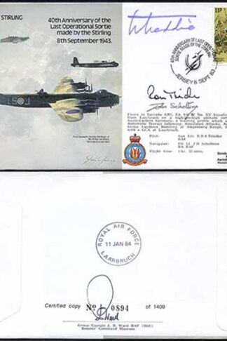 B28c 40th Ann Last Operational Sortie made by Stirling Signed Mahaddie & Cr