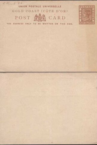 Gold Coast QV 1 1/2d Postcard mint