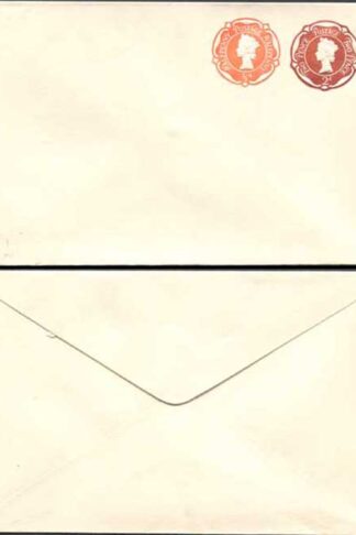 ESC887 2d Brown and 1/2d Orange Tudor Rose Design Stamped to Order Envelope Sup