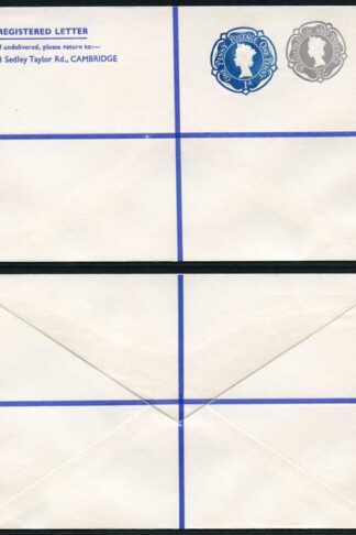 RSP15 2/- Grey + 1d Blue Stamped to Order Registered Envelope Mint