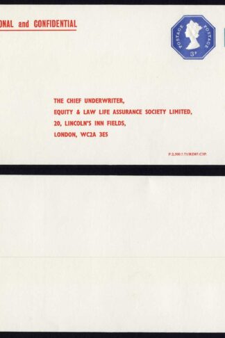 ESCP1001 1/2p and 3p Stamped to Order De la Rue Envelope used