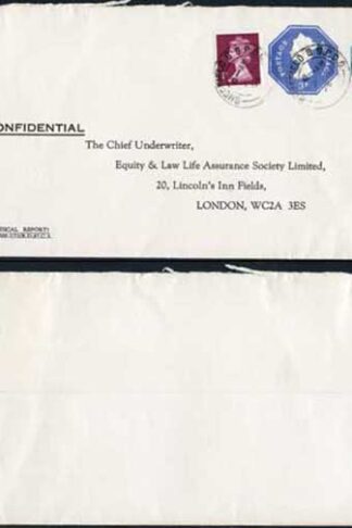 ESCP1001 1/2p and 3p Stamped to Order De la Rue Envelope used
