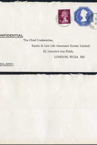 ESCP1001 1/2p and 3p Stamped to Order De la Rue Envelope used