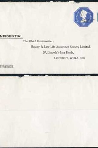 ESCP1001 1/2p and 3p Stamped to Order De la Rue Envelope used