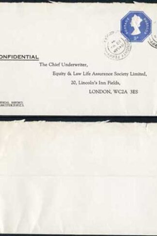 ESCP1001 1/2p and 3p Stamped to Order De la Rue Envelope used