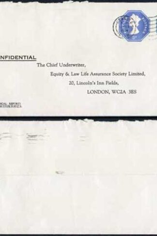 ESCP1001 1/2p and 3p Stamped to Order De la Rue Envelope used