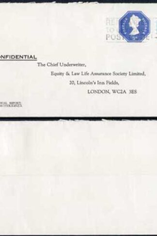 ESCP1001 1/2p and 3p Stamped to Order De la Rue Envelope used